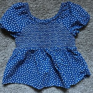 Girls Top Small 6-7 Stars‎ Patriotic USA America Blue White School Party Classic